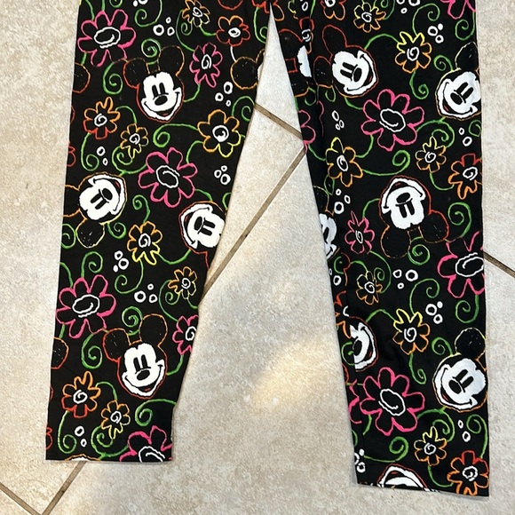 NWT! Vintage 90s Mickey & Co Neon Floral Mickey Mouse Leggings L Disney - Picture 5 of 6